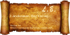 Landesman Bertalan névjegykártya